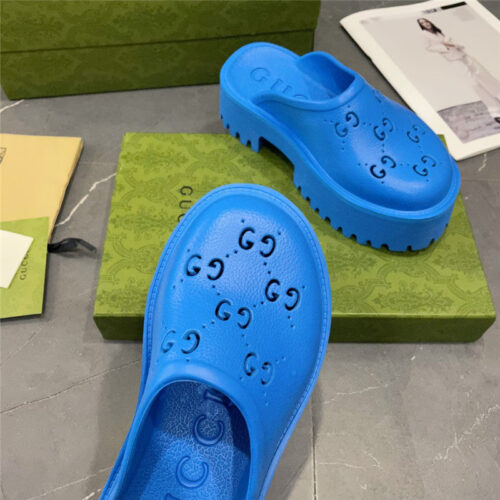 High Quality Luxury Gucci Thick Bottom Hole Slippers – Style 48435 product detail