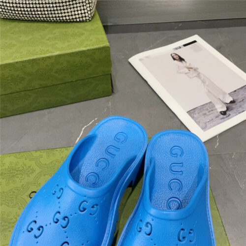 High Quality Luxury Gucci Thick Bottom Hole Slippers – Style 48435 product detail