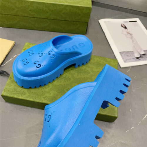 High Quality Luxury Gucci Thick Bottom Hole Slippers – Style 48435 product detail