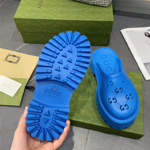 High Quality Luxury Gucci Thick Bottom Hole Slippers – Style 48435 product detail