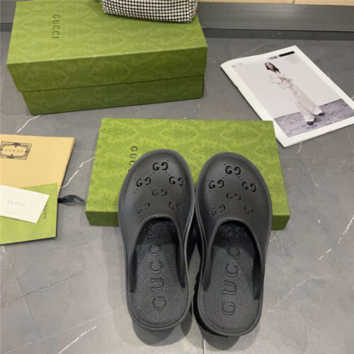 High Quality Luxury Gucci Thick Bottom Hole Slippers – Style 03795 product detail