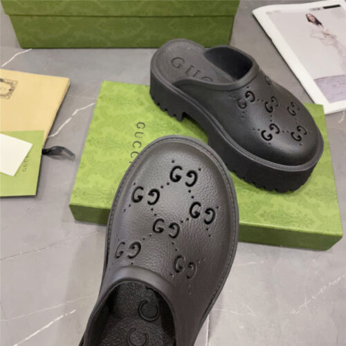 High Quality Luxury Gucci Thick Bottom Hole Slippers – Style 03795 product detail