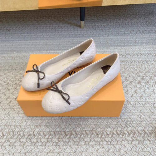 High Quality Luxury Louis Vuitton Nina Flat Bottom Bowknot Shoes