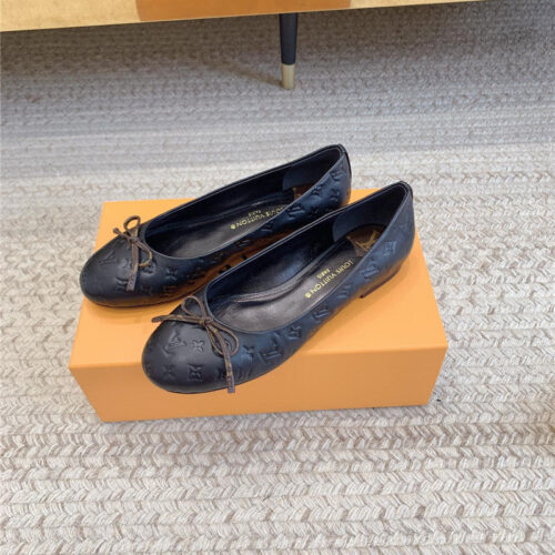 High Quality Luxury Louis Vuitton Nina Flat Bottom Bowknot Shoes – Style 52579