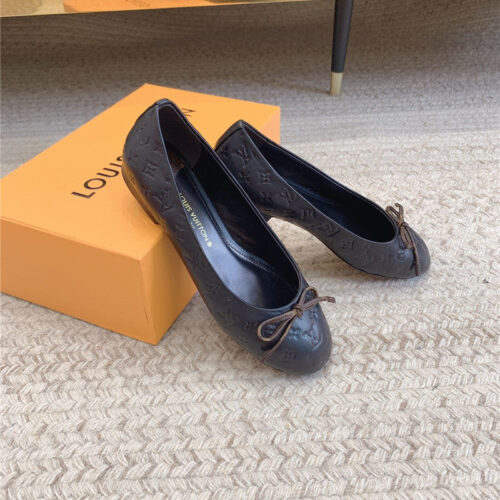 High Quality Luxury Louis Vuitton Nina Flat Bottom Bowknot Shoes – Style 52579 alternate view