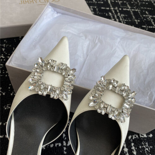 High Quality Luxury Jimmy Choo Square Buckle Drill Point Half Drag – Style 43799 product detail