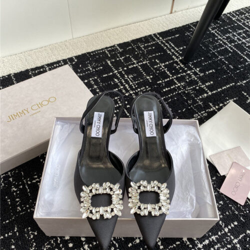 High Quality Luxury Jimmy Choo Square Buckle Drill Point Half Drag – Style 05335 product detail