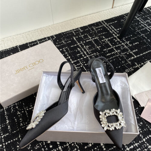 High Quality Luxury Jimmy Choo Square Buckle Drill Point Half Drag – Style 05335 product detail
