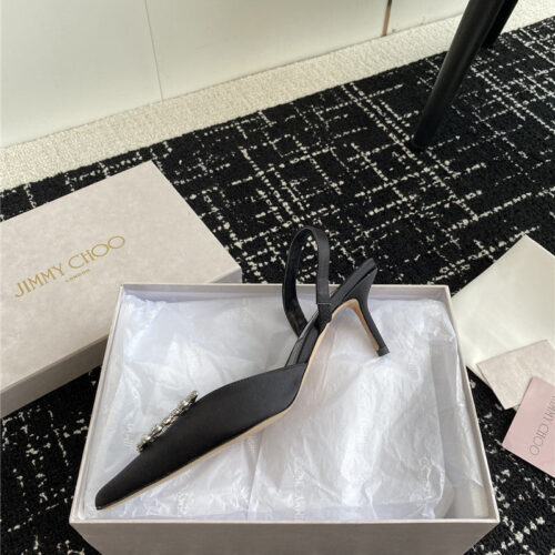 High Quality Luxury Jimmy Choo Square Buckle Drill Point Half Drag – Style 05335 product detail