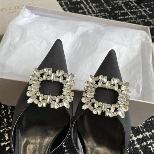 High Quality Luxury Jimmy Choo Square Buckle Drill Point Half Drag – Style 05335 product detail