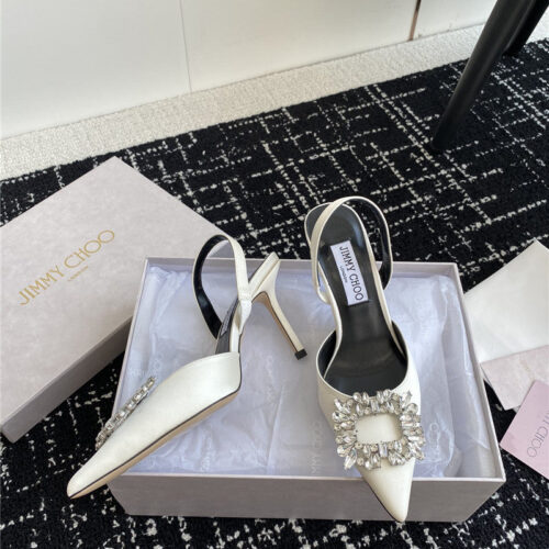 High Quality Luxury Jimmy Choo Square Buckle Drill Point Half Drag – Style 70263 alternate view