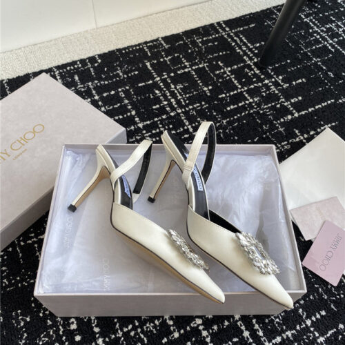 High Quality Luxury Jimmy Choo Square Buckle Drill Point Half Drag – Style 70263 product detail