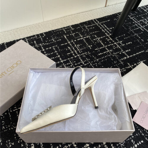 High Quality Luxury Jimmy Choo Square Buckle Drill Point Half Drag – Style 70263 product detail