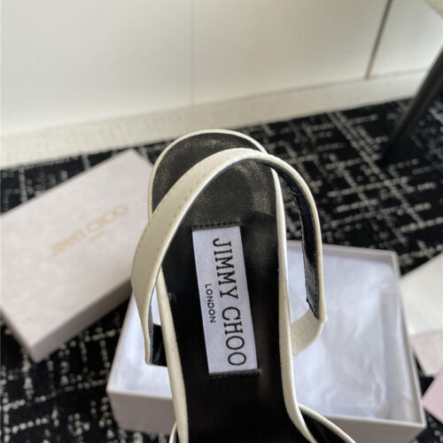 High Quality Luxury Jimmy Choo Square Buckle Drill Point Half Drag – Style 70263 product detail