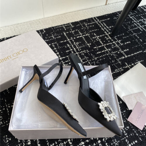 High Quality Luxury Jimmy Choo Square Buckle Drill Point Half Drag – Style 28407 product detail