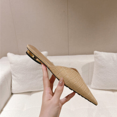 High Quality Luxury Bottega Veneta V-Collar Pointy Toe Slides alternate view