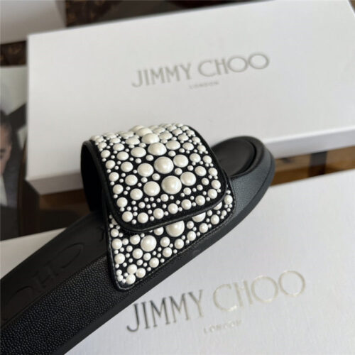 High Quality Luxury Jimmy Choo Fitz Pearl Slides product detail