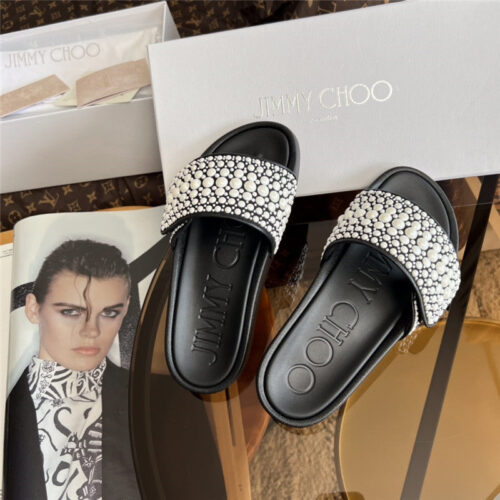 High Quality Luxury Jimmy Choo Fitz Pearl Slides product detail