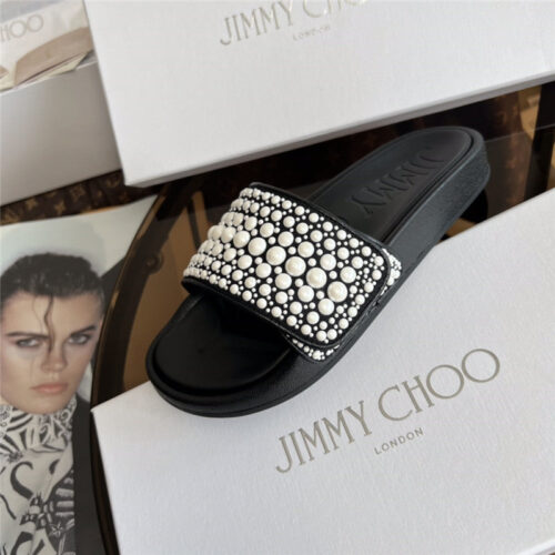 High Quality Luxury Jimmy Choo Fitz Pearl Slides product detail