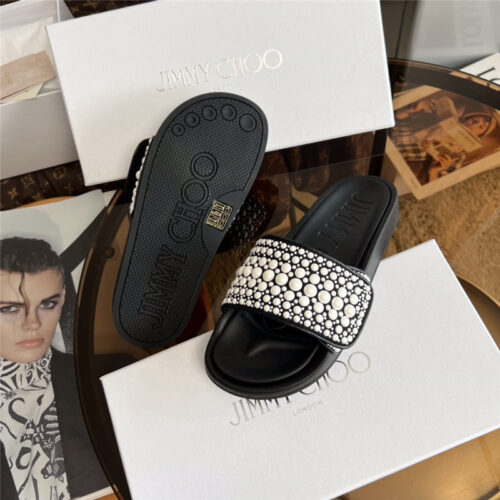 High Quality Luxury Jimmy Choo Fitz Pearl Slides product detail