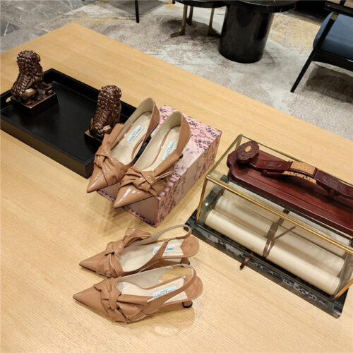 High Quality Luxury Jimmy Choo Ruffled Knot Wrinkled Sandals – Style 49527 product detail