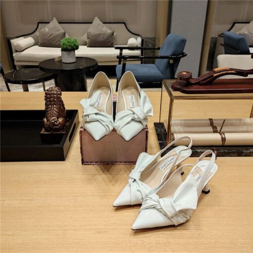 High Quality Luxury Jimmy Choo Ruffled Knot Wrinkled Sandals alternate view