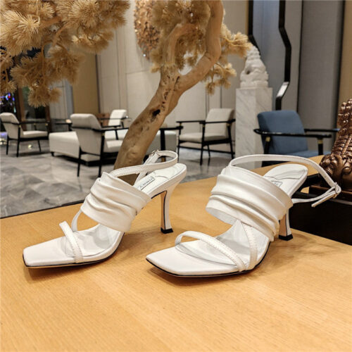 High Quality Luxury Jimmy Choo High Heel Square Toe Sandals