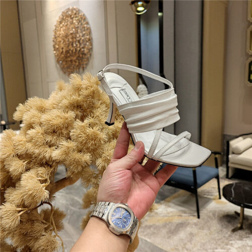 High Quality Luxury Jimmy Choo High Heel Square Toe Sandals product detail