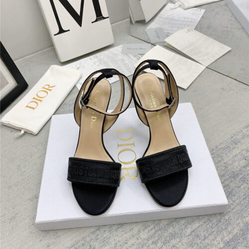 High Quality Luxury Dior Fashion Embroidered Hot Diamond High-Heeled Sandals – Style 79782 product detail