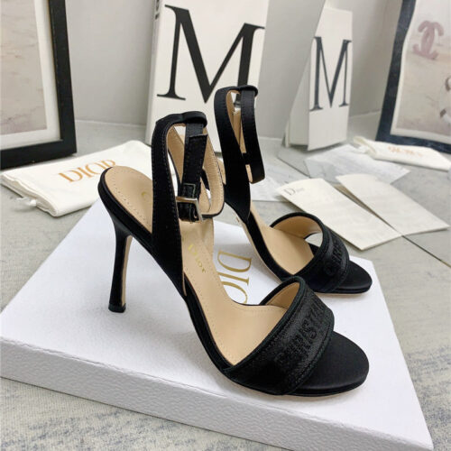 High Quality Luxury Dior Fashion Embroidered Hot Diamond High-Heeled Sandals – Style 79782