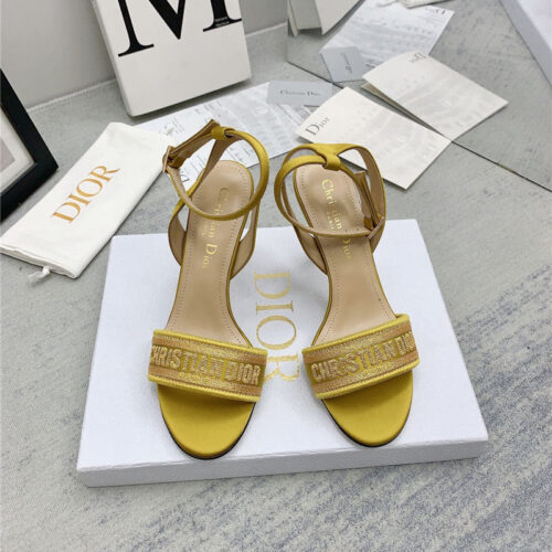 High Quality Luxury Dior Fashion Embroidered Hot Diamond High-Heeled Sandals – Style 10854 product detail