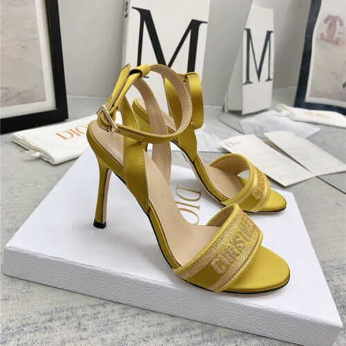 High Quality Luxury Dior Fashion Embroidered Hot Diamond High-Heeled Sandals – Style 10854
