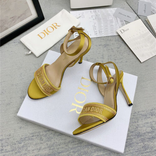 High Quality Luxury Dior Fashion Embroidered Hot Diamond High-Heeled Sandals – Style 10854 product detail
