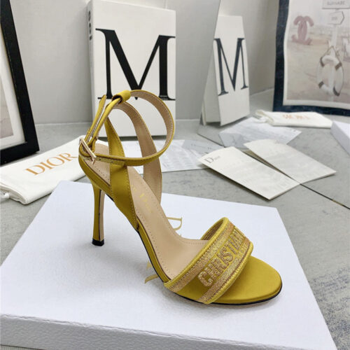 High Quality Luxury Dior Fashion Embroidered Hot Diamond High-Heeled Sandals – Style 10854 product detail