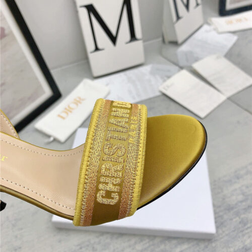 High Quality Luxury Dior Fashion Embroidered Hot Diamond High-Heeled Sandals – Style 10854 product detail