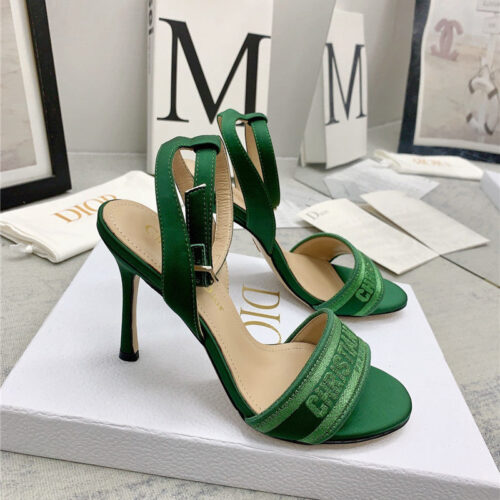 High Quality Luxury Dior Fashion Embroidered Hot Diamond High-Heeled Sandals – Style 09158