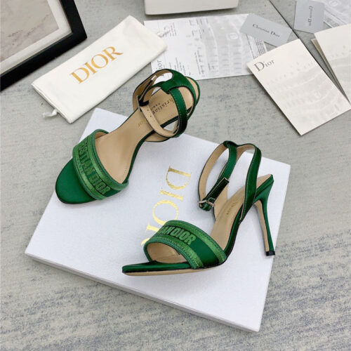 High Quality Luxury Dior Fashion Embroidered Hot Diamond High-Heeled Sandals – Style 09158 product detail