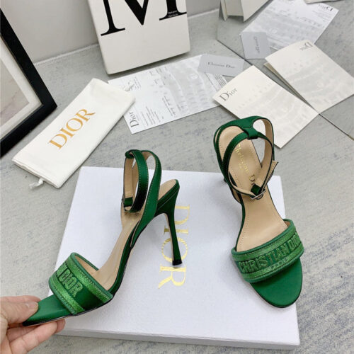 High Quality Luxury Dior Fashion Embroidered Hot Diamond High-Heeled Sandals – Style 09158 product detail