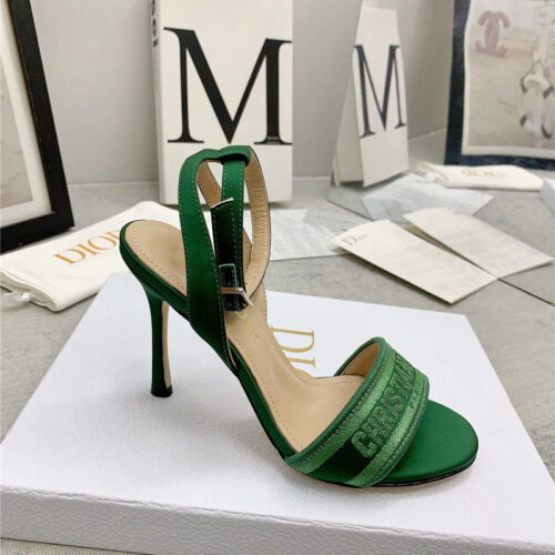 High Quality Luxury Dior Fashion Embroidered Hot Diamond High-Heeled Sandals – Style 09158 product detail