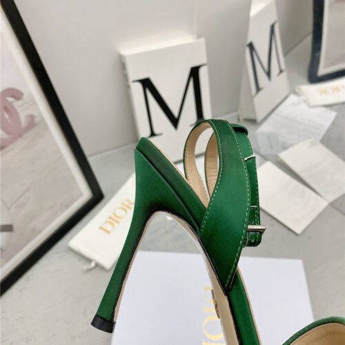 High Quality Luxury Dior Fashion Embroidered Hot Diamond High-Heeled Sandals – Style 09158 product detail