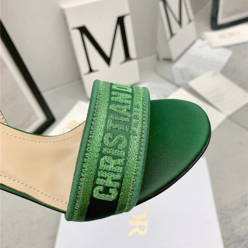 High Quality Luxury Dior Fashion Embroidered Hot Diamond High-Heeled Sandals – Style 09158 product detail