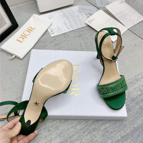 High Quality Luxury Dior Fashion Embroidered Hot Diamond High-Heeled Sandals – Style 09158 product detail