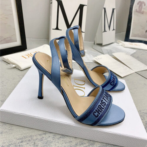 High Quality Luxury Dior Fashion Embroidered Hot Diamond High-Heeled Sandals – Style 38534