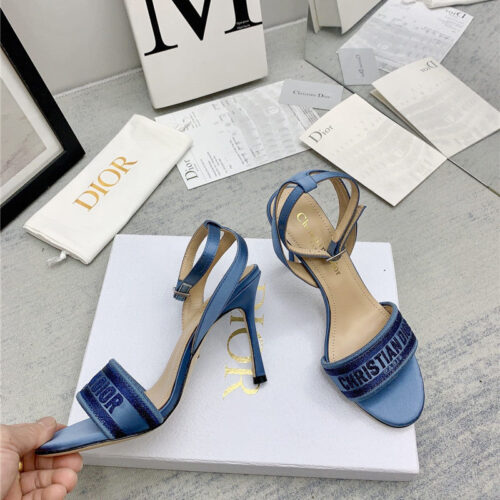 High Quality Luxury Dior Fashion Embroidered Hot Diamond High-Heeled Sandals – Style 38534 product detail