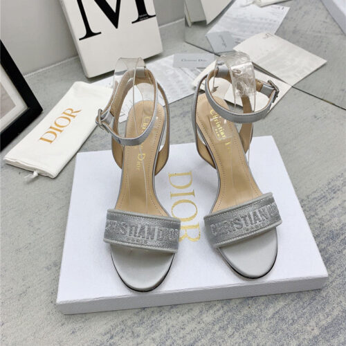 High Quality Luxury Dior Fashion Embroidered Hot Diamond High-Heeled Sandals product detail