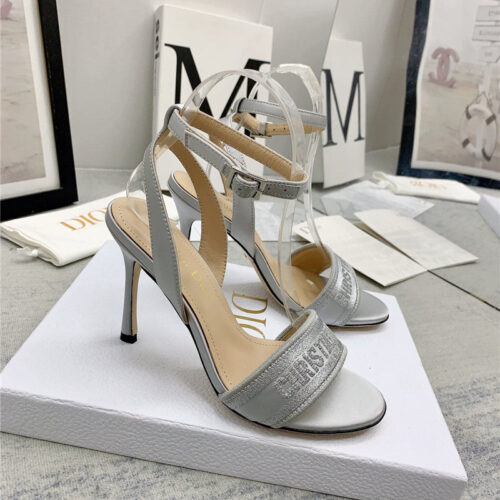 High Quality Luxury Dior Fashion Embroidered Hot Diamond High-Heeled Sandals
