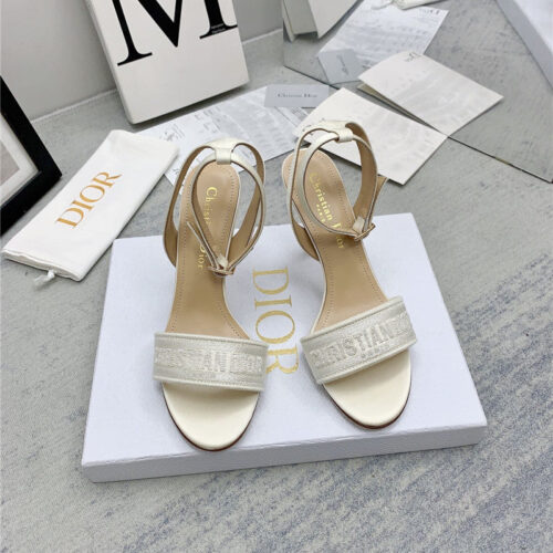 High Quality Luxury Dior Fashion Embroidered Hot Diamond High-Heeled Sandals – Style 02374 product detail
