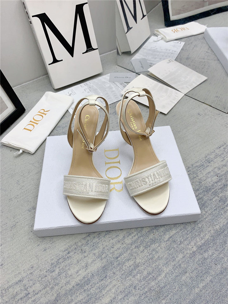 High Quality Luxury Dior Fashion Embroidered Hot Diamond High-Heeled Sandals – Style 02374 product detail