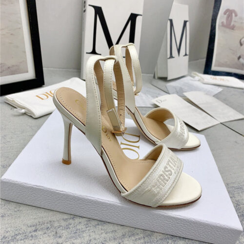 High Quality Luxury Dior Fashion Embroidered Hot Diamond High-Heeled Sandals – Style 02374