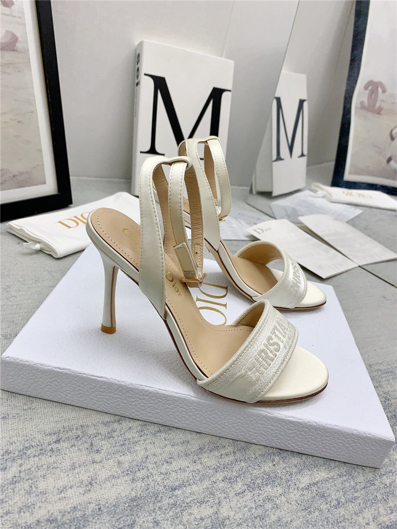 High Quality Luxury Dior Fashion Embroidered Hot Diamond High-Heeled Sandals – Style 02374